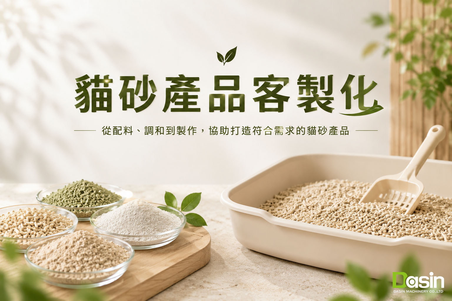 貓砂客製化, 貓砂製造, 貓砂產品開發, 貓砂配方, 貓砂配料, 貓砂代工, 貓砂加工